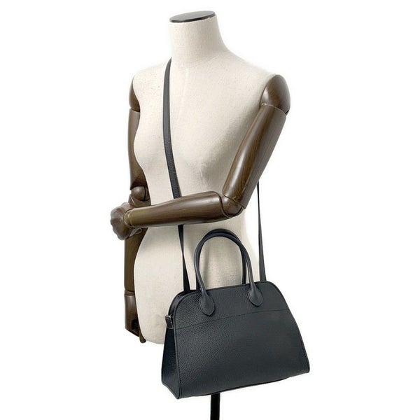 ザ ロウ ハンドバッグ マルゴー10 グレインドカーフレザー W1190 L72 THE ROW 2way 黒