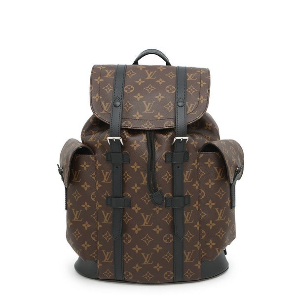 ルイヴィトン リュックサック モノグラム・マカサー クリストファーMM M43735 LOUIS VUITTON バックパック 黒 ブラック
