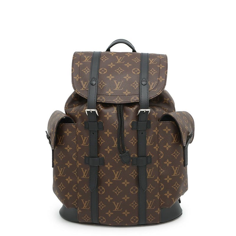 ルイヴィトン リュックサック モノグラム・マカサー クリストファーMM M43735 LOUIS VUITTON バックパック 黒 ブラック