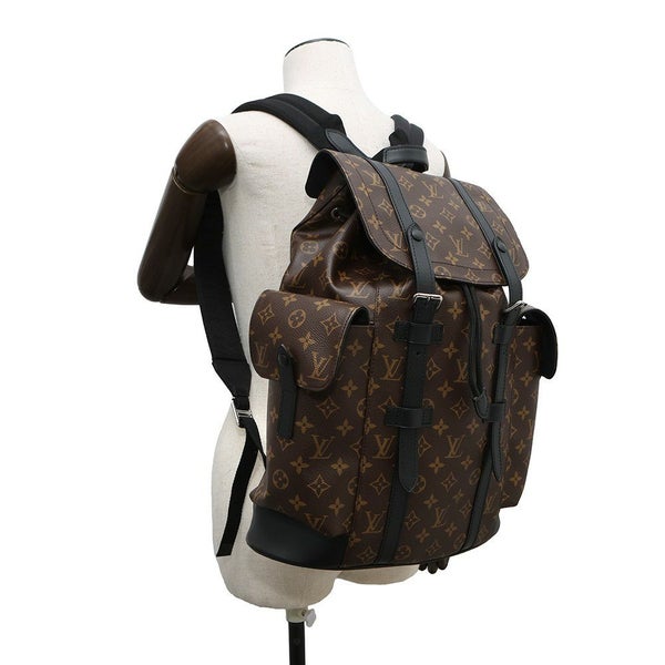 ルイヴィトン リュックサック モノグラム・マカサー クリストファーMM M43735 LOUIS VUITTON バックパック 黒 ブラック