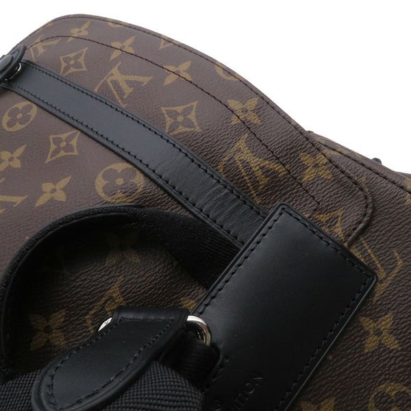 ルイヴィトン リュックサック モノグラム・マカサー クリストファーMM M43735 LOUIS VUITTON バックパック 黒 ブラック