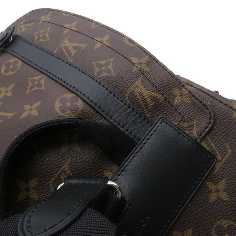 ルイヴィトン リュックサック モノグラム・マカサー クリストファーMM M43735 LOUIS VUITTON バックパック 黒 ブラック