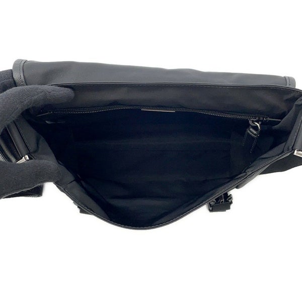 プラダ ショルダーバッグ Re-Nylon xサフィアーノ ナイロン レザー 2VD066 PRADA 斜め掛け 黒