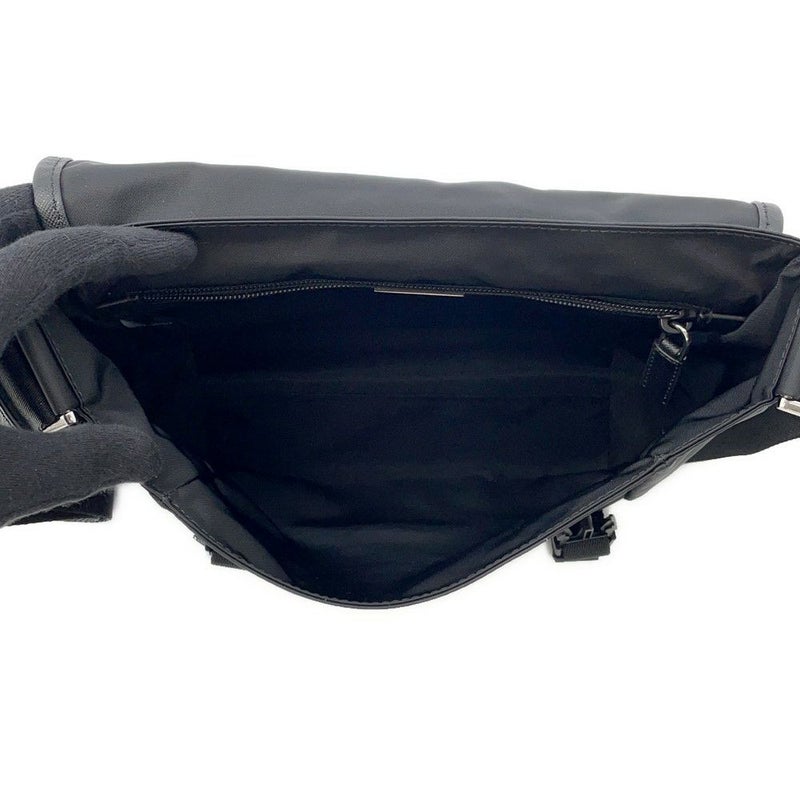 プラダ ショルダーバッグ Re-Nylon xサフィアーノ ナイロン レザー 2VD066 PRADA 斜め掛け 黒
