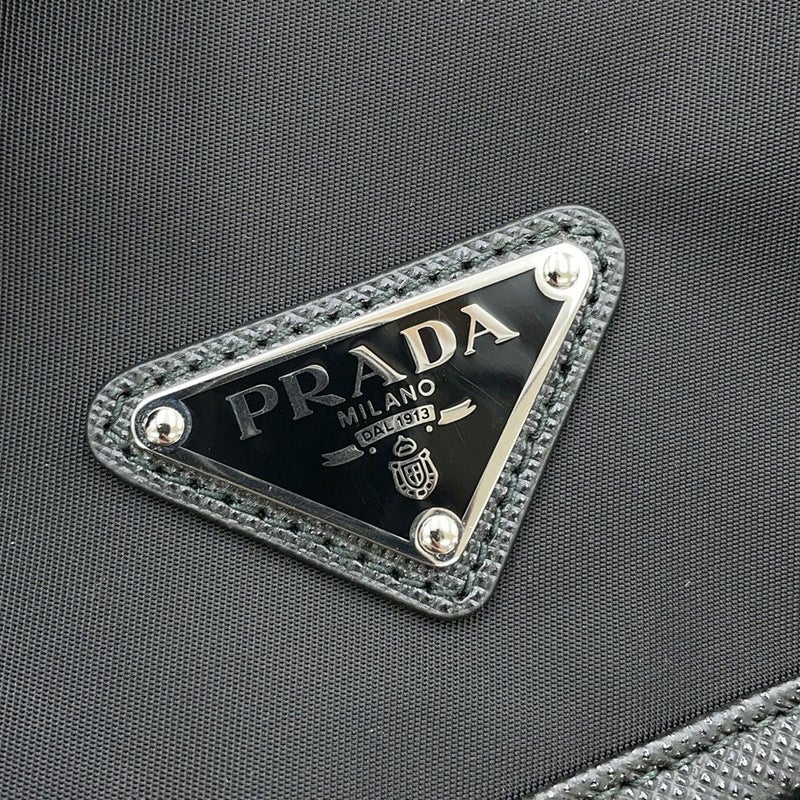 プラダ ショルダーバッグ Re-Nylon xサフィアーノ ナイロン レザー 2VD066 PRADA 斜め掛け 黒