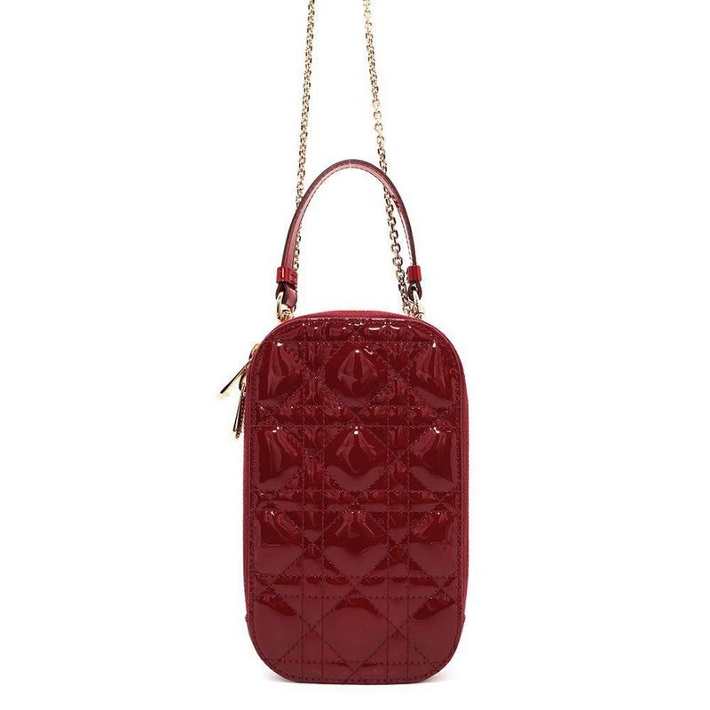 クリスチャン・ディオール フォンホルダー レディディオール カナージュ パテント S0872ONMJ Christian Dior スマホケース