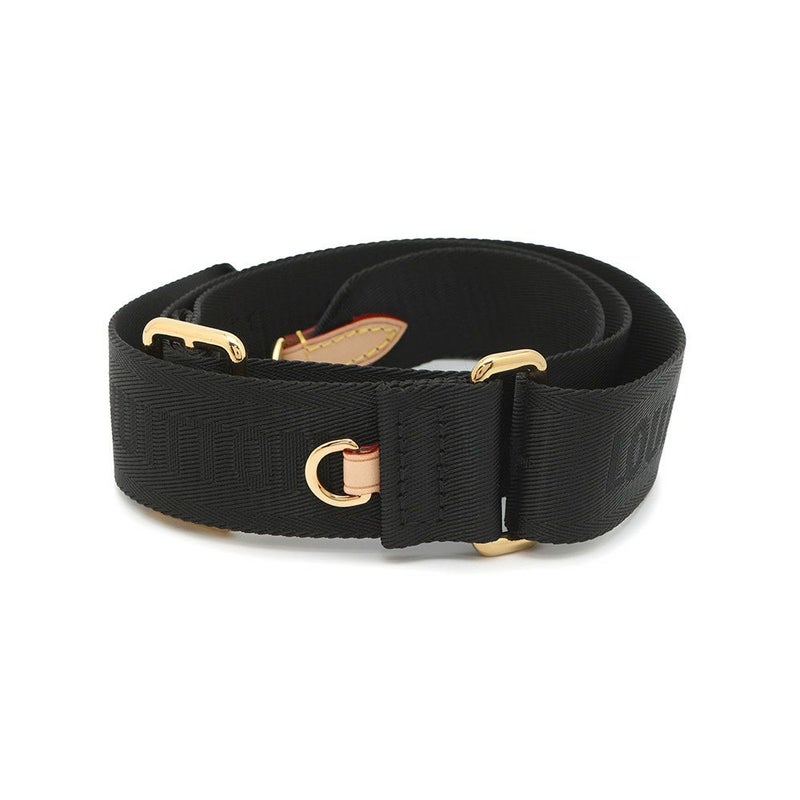 ルイヴィトン ショルダーストラップ モノグラム コインケース付き 幅4cm J02493 LOUIS VUITTON ヴィトン ポーチ付き 黒