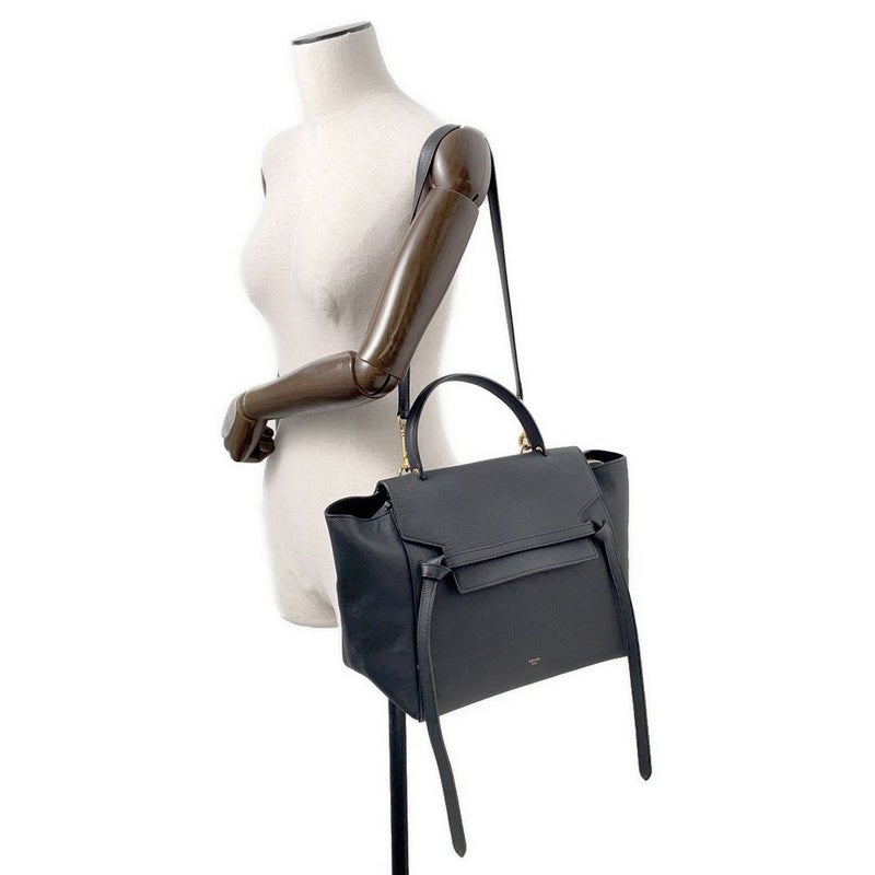 セリーヌ ハンドバッグ べルトバッグ ミニ レザー 176103ZVA CELINE 2wayショルダー 黒