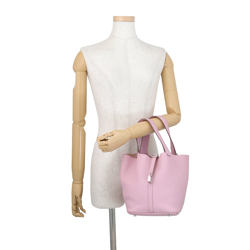 エルメス ハンドバッグ ピコタンロックMM モーヴシルベストル/シルバー金具 トリヨンクレマンス Z刻印 HERMES トートバッグ