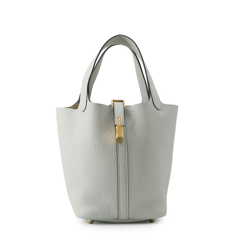エルメス ハンドバッグ ピコタンロックPM ブルーペール/ゴールド金具 トリヨンクレマンス B刻印 HERMES トートバッグ