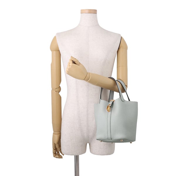 エルメス ハンドバッグ ピコタンロックPM ブルーペール/ゴールド金具 トリヨンクレマンス B刻印 HERMES トートバッグ