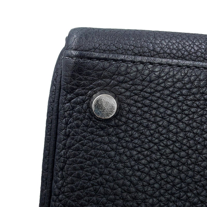 エルメス ハンドバッグ ケリー28 内縫い ブラック/シルバー金具 トゴ □F刻印 HERMES Kelly 2wayバッグ 黒
