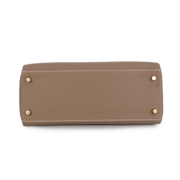エルメス ハンドバッグ ケリー28 内縫い エトゥープ/ゴールド金具 エバーカラー G刻印 HERMES Kelly 2wayバッグ