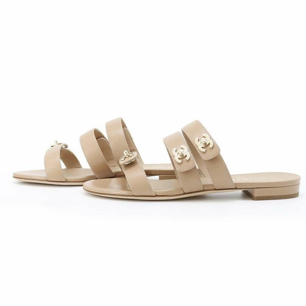 シャネル サンダル ターンロック ココマーク ストラップ レザー レディースサイズ37C CHANEL 靴