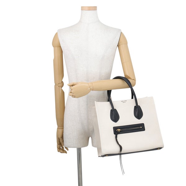 セリーヌ トートバッグ ラゲージ ファントム ミディアム キャンバス/レザー 169952 CELINE 黒