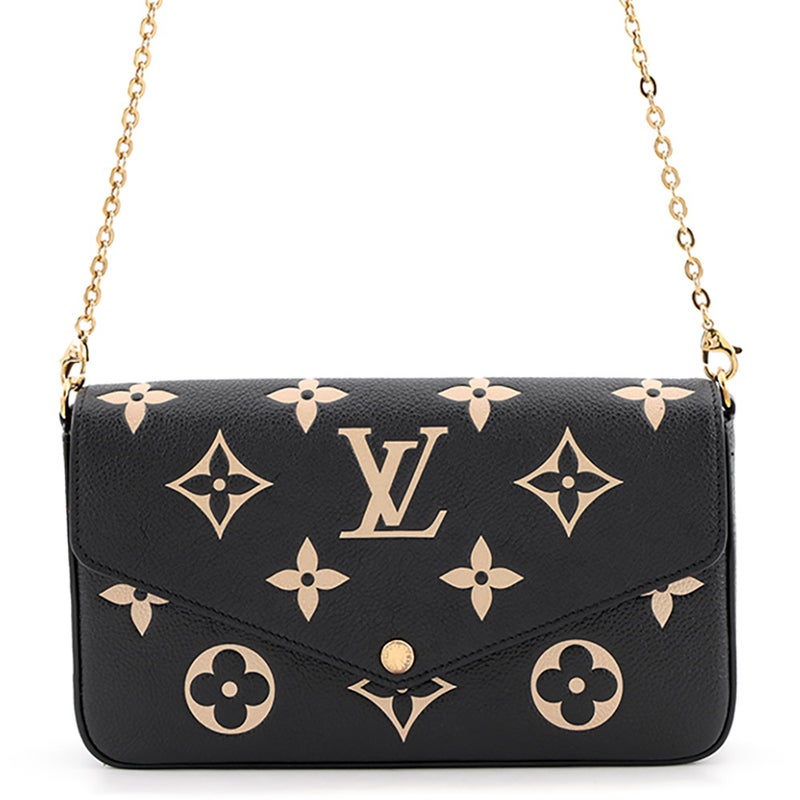 ルイヴィトン チェーンウォレット バイカラー モノグラム・アンプラント ポシェット・フェリシー M80482 LOUIS VUITTON 黒 ブラック