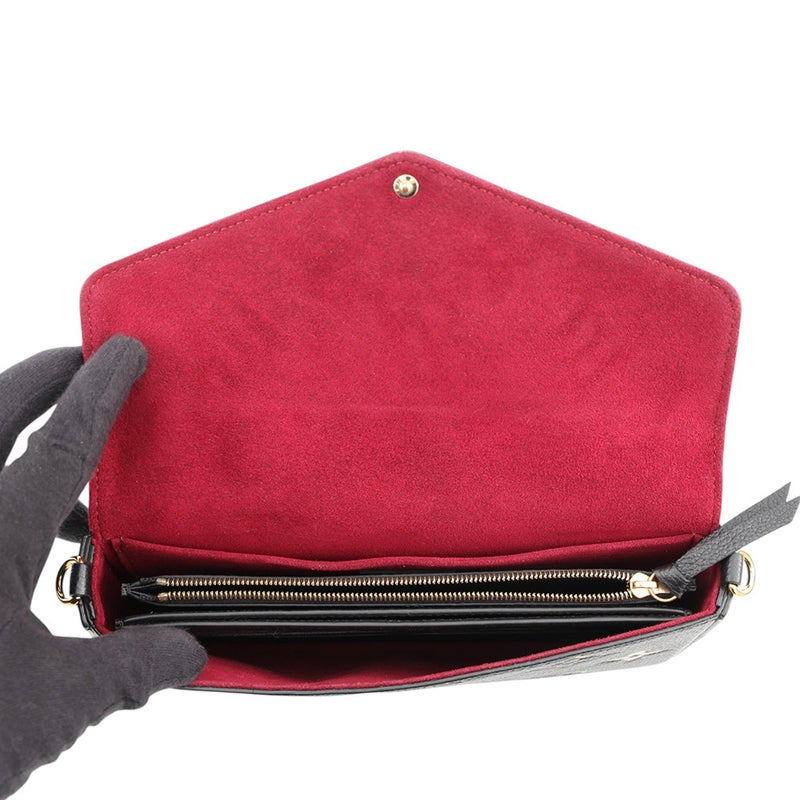 ルイヴィトン チェーンウォレット バイカラー モノグラム・アンプラント ポシェット・フェリシー M80482 LOUIS VUITTON 黒 ブラック