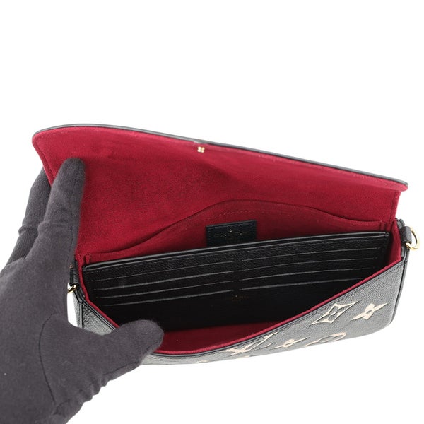 ルイヴィトン チェーンウォレット バイカラー モノグラム・アンプラント ポシェット・フェリシー M80482 LOUIS VUITTON 黒 ブラック