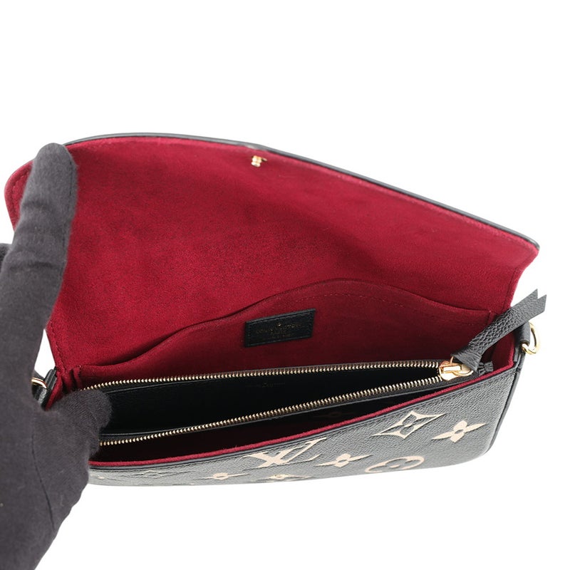 ルイヴィトン チェーンウォレット バイカラー モノグラム・アンプラント ポシェット・フェリシー M80482 LOUIS VUITTON 黒 ブラック