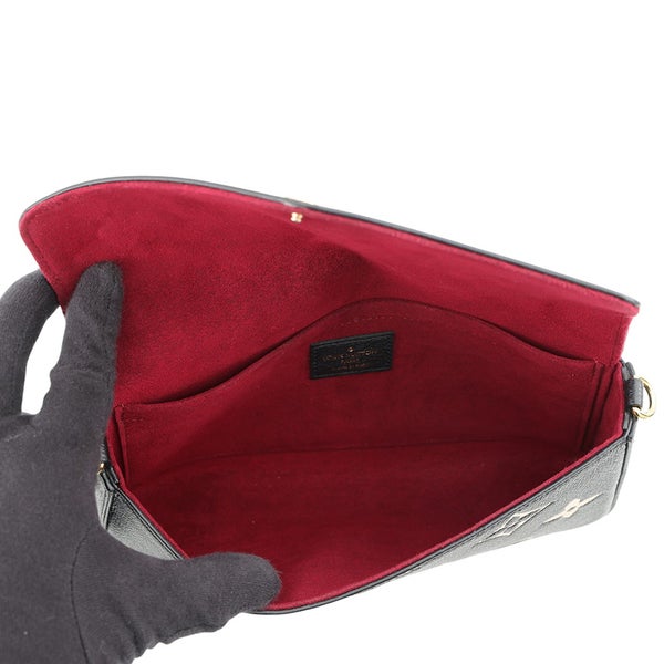 ルイヴィトン チェーンウォレット バイカラー モノグラム・アンプラント ポシェット・フェリシー M80482 LOUIS VUITTON 黒 ブラック