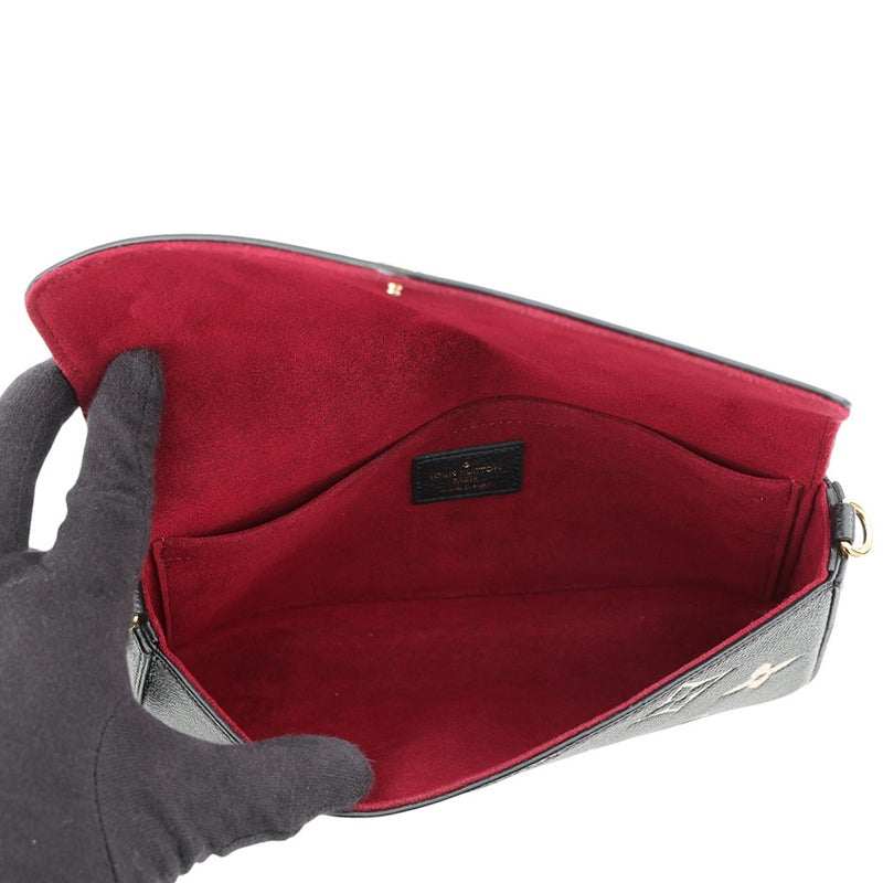 ルイヴィトン チェーンウォレット バイカラー モノグラム・アンプラント ポシェット・フェリシー M80482 LOUIS VUITTON 黒 ブラック