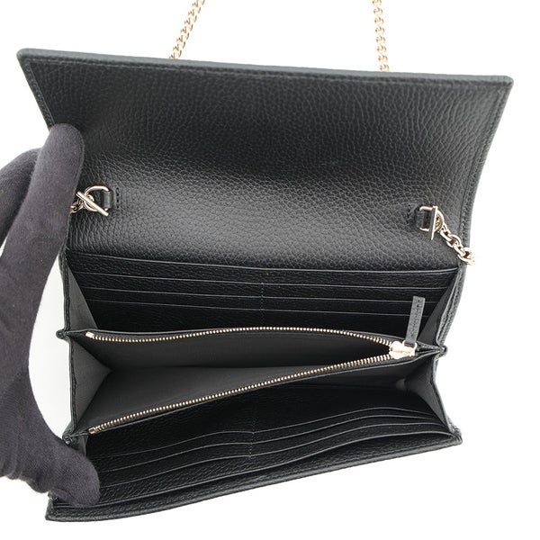 グッチ チェーンウォレット ジャッキー 1961 レザー 652681 GUCCI 財布 黒
