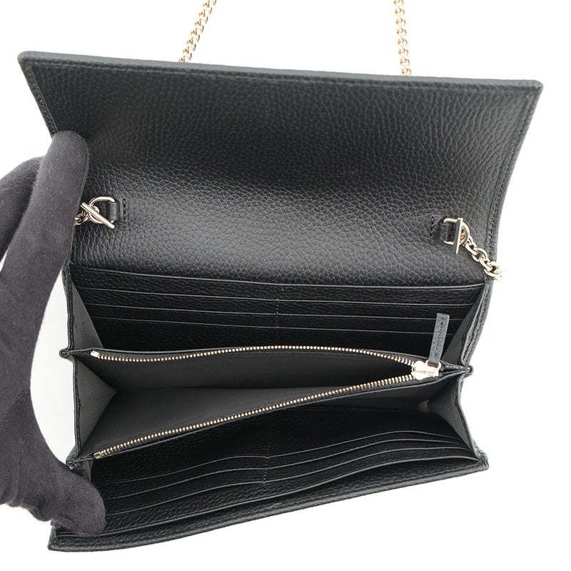 グッチ チェーンウォレット ジャッキー 1961 レザー 652681 GUCCI 財布 黒