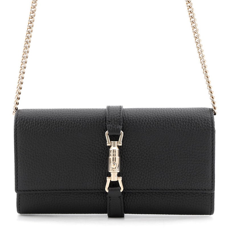 グッチ チェーンウォレット ジャッキー 1961 レザー 652681 GUCCI 財布 黒