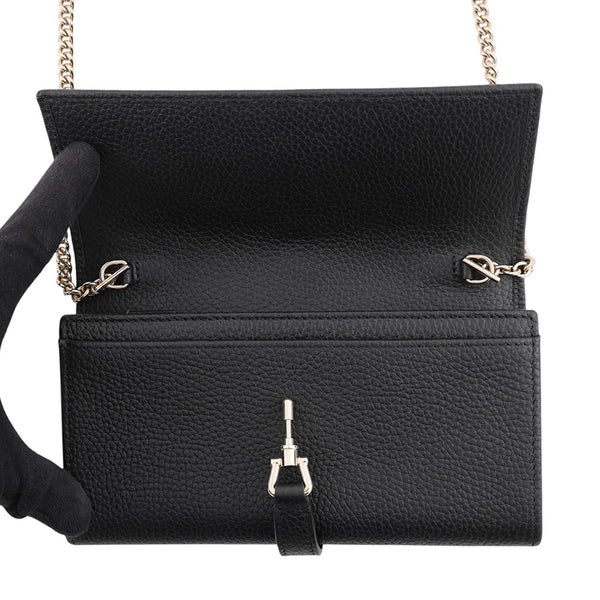 グッチ チェーンウォレット ジャッキー 1961 レザー 652681 GUCCI 財布 黒