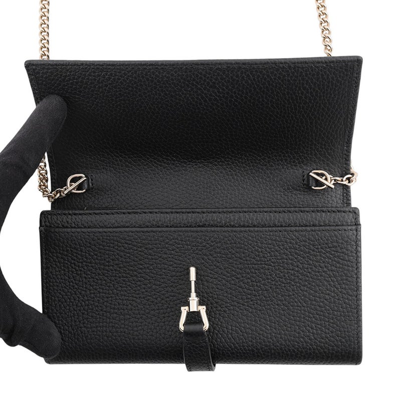 グッチ チェーンウォレット ジャッキー 1961 レザー 652681 GUCCI 財布 黒