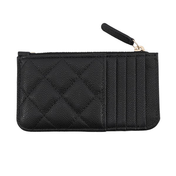 シャネル カードケース クラシック ジップ ココマーク マトラッセ キャビアスキン AP2570 CHANEL 黒