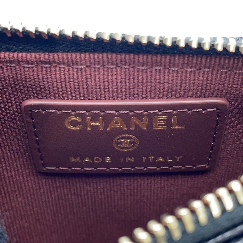 シャネル カードケース クラシック ジップ ココマーク マトラッセ キャビアスキン AP2570 CHANEL 黒