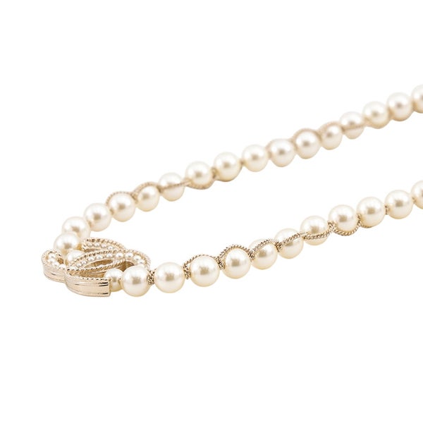 シャネル ネックレス フェイクパール ココマーク ラインストーン A19 C CHANEL アクセサリー