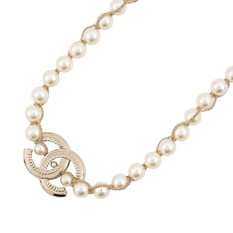 シャネル ネックレス フェイクパール ココマーク ラインストーン A19 C CHANEL アクセサリー