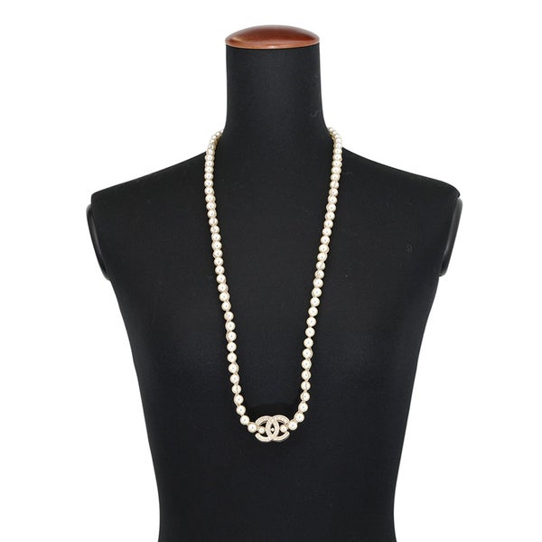 シャネル ネックレス フェイクパール ココマーク ラインストーン A19 C CHANEL アクセサリー