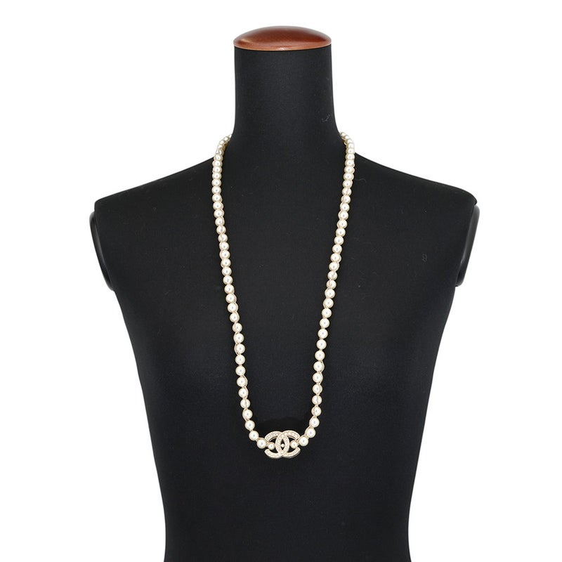 シャネル ネックレス フェイクパール ココマーク ラインストーン A19 C CHANEL アクセサリー