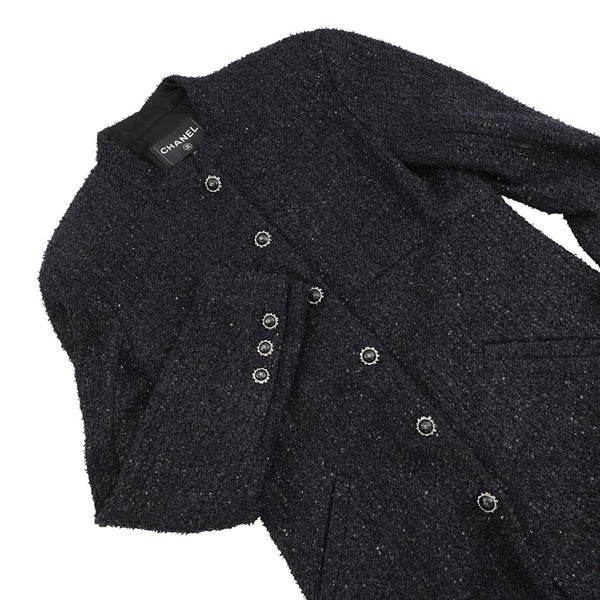 シャネル ジャケット ココマーク ツイード スパンコール レディースサイズ38 P80564 CHANEL アパレル アウター 黒