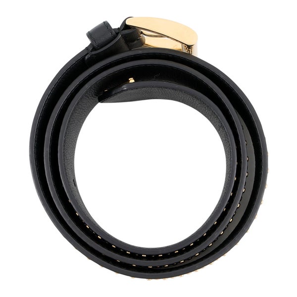 プラダ ベルト スタッズ トライアングルロゴ レザー レディースサイズ80 1CC622 PRADA 黒