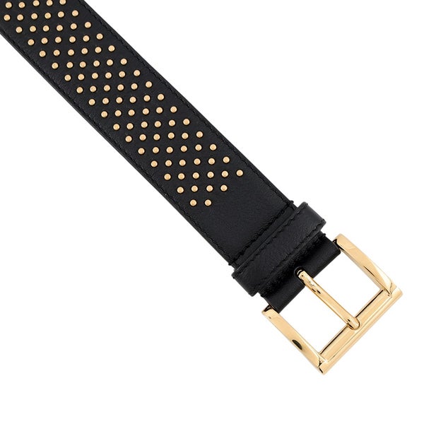 プラダ ベルト スタッズ トライアングルロゴ レザー レディースサイズ80 1CC622 PRADA 黒