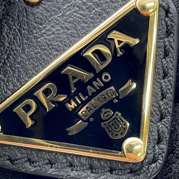 プラダ ベルト スタッズ トライアングルロゴ レザー レディースサイズ80 1CC622 PRADA 黒