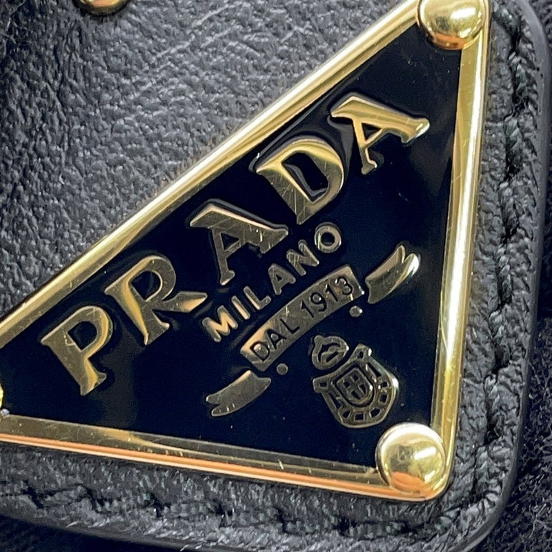 プラダ ベルト スタッズ トライアングルロゴ レザー レディースサイズ80 1CC622 PRADA 黒