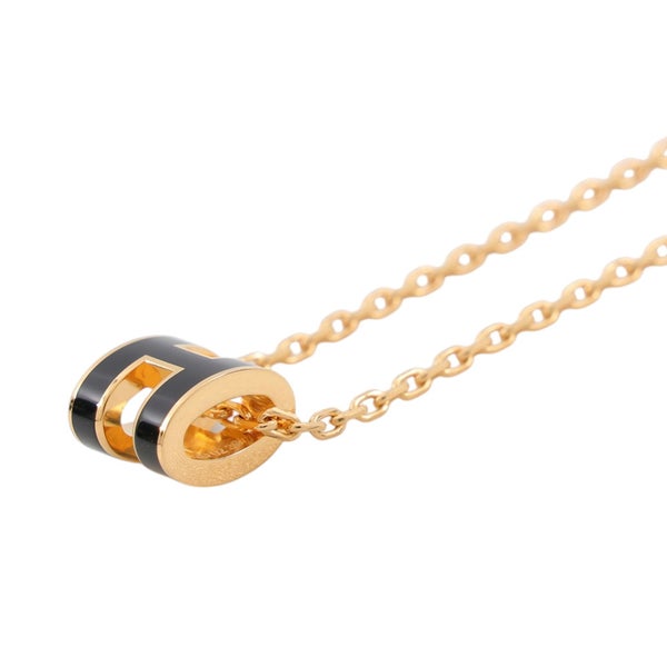 エルメス ネックレス ミニ・ポップアッシュ ブラック/ゴールド金具 HERMES アクセサリー ポップH