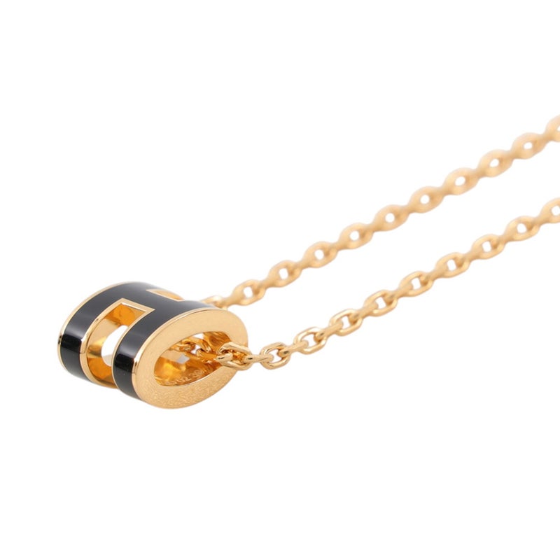 エルメス ネックレス ミニ・ポップアッシュ ブラック/ゴールド金具 HERMES アクセサリー ポップH