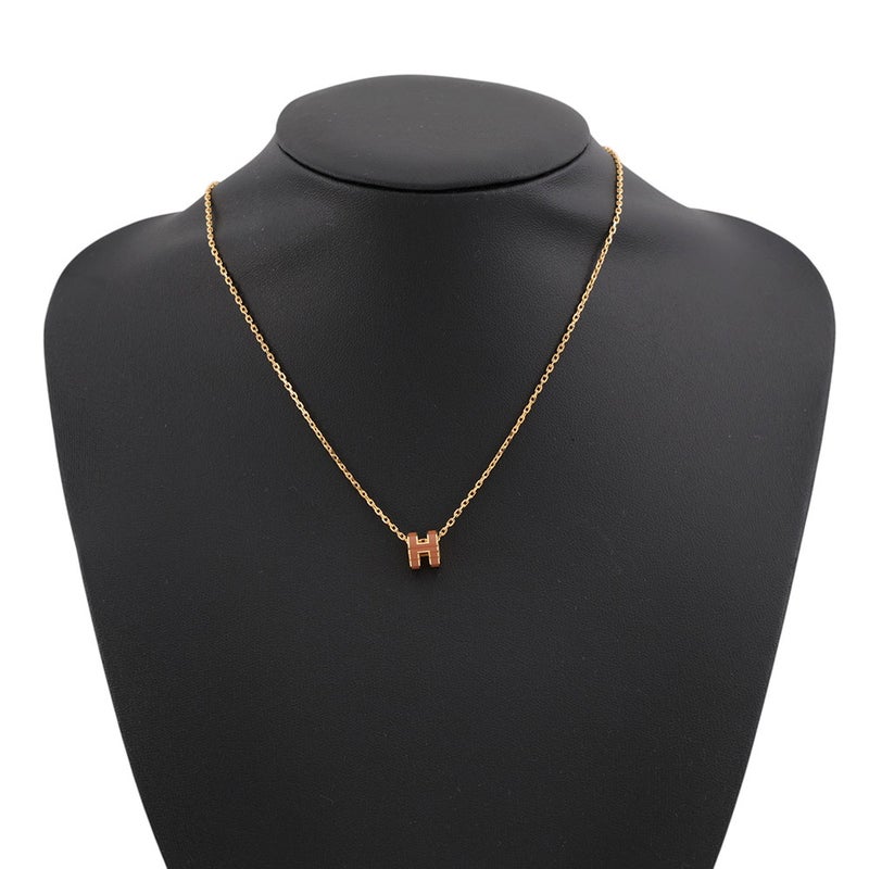 エルメス ネックレス ミニ・ポップアッシュ ニューゴールド/ゴールド金具 HERMES アクセサリー ポップH