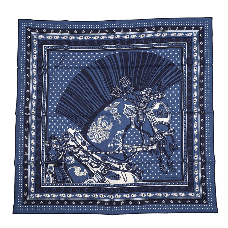 エルメス スカーフ カレH65 シュヴァル・パンク・バンダナ CHEVAL PUNK BANDANA HERMES カシミヤ シルク 2024春夏