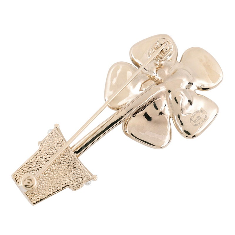 シャネル ブローチ フラワー ココマーク ラインストーン フェイクパール B23S CHANEL アクセサリー