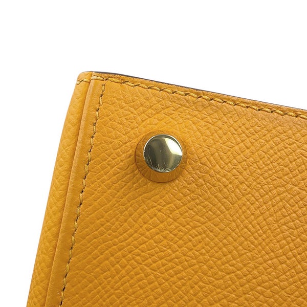 エルメス ハンドバッグ ケリー25 外縫い ジョーヌドール/ブルーロワイヤル/マットゴールド金具 エプソン C刻印 HERMES 2way SPO