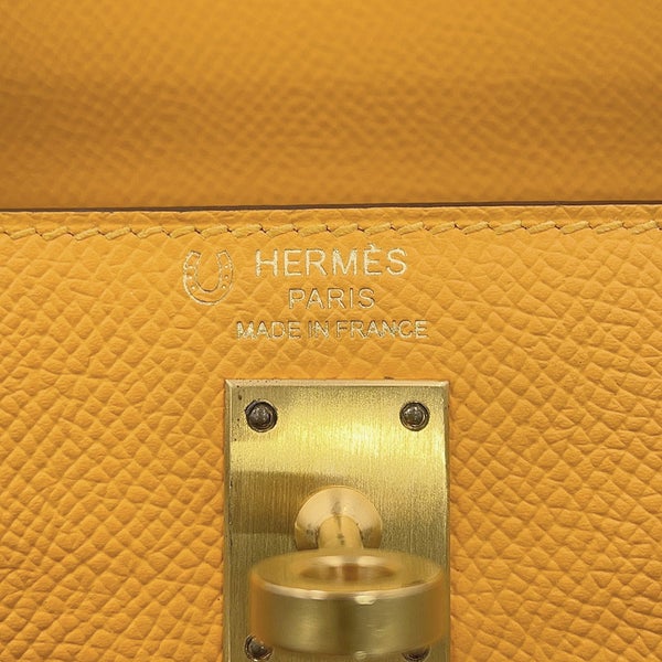 エルメス ハンドバッグ ケリー25 外縫い ジョーヌドール/ブルーロワイヤル/マットゴールド金具 エプソン C刻印 HERMES 2way SPO