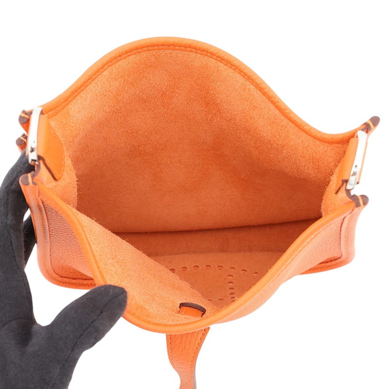 エルメス ショルダーバッグ エブリン3 23 オレンジ/シルバー金具 トリヨンクレマンス G刻印 HERMES Evelyne