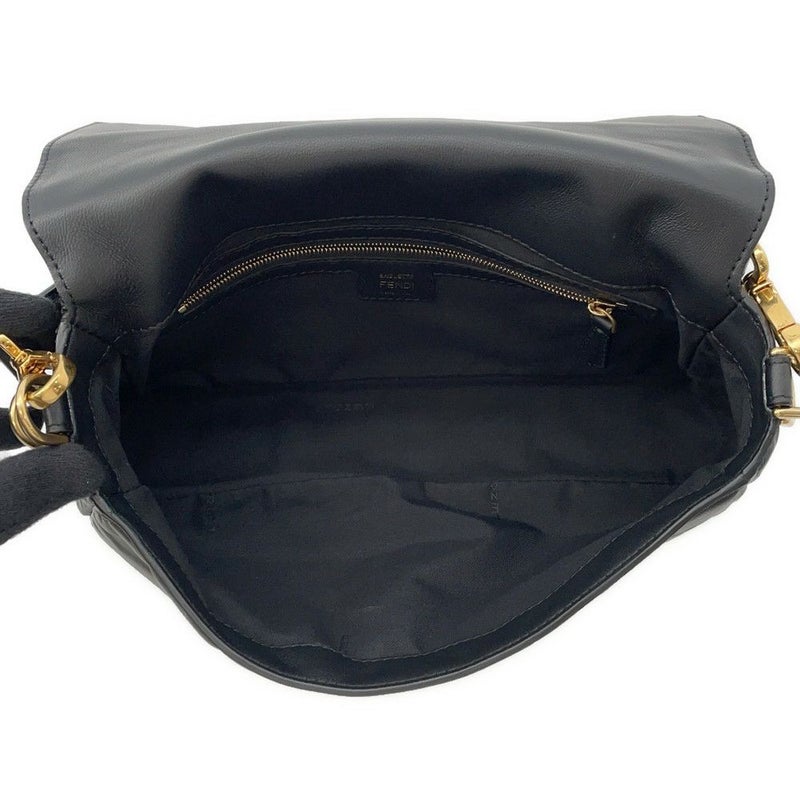 フェンディ ショルダーバッグ FFモチーフ バゲット ラムスキン 8BR600 FENDI 2way ブラック